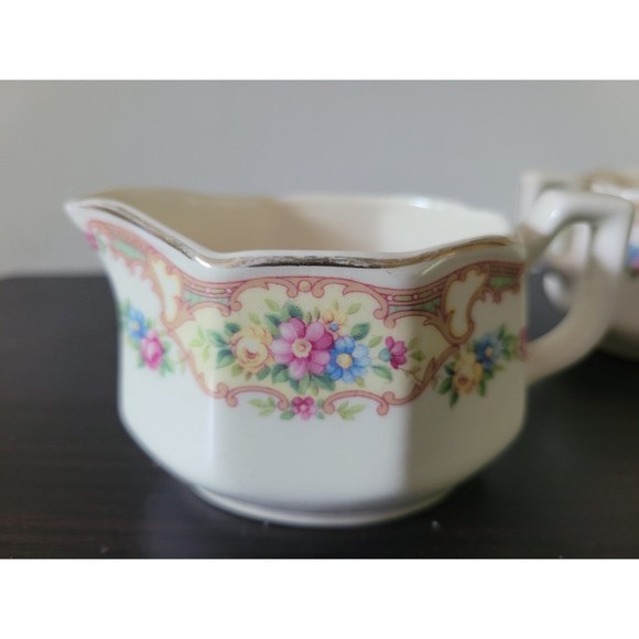 VINTAGE Georgian China USA Creamer and Sugar Set - Picture 2 of 4